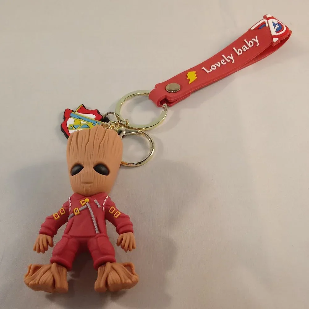 Mens Groot Superhero Key Chain Key Ring Marvel Movie Character Figurine Gift